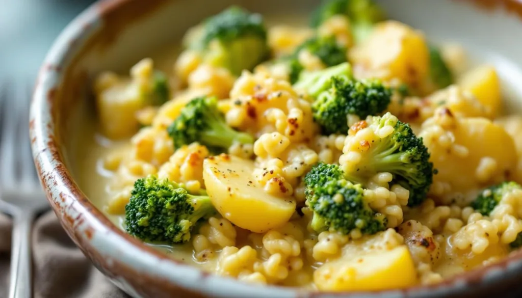 delizioso piatto cremoso di broccoli e patate, una soluzione veloce e saporita per ogni pranzo, perfetto per chi cerca un'alternativa a risotto e pasta.